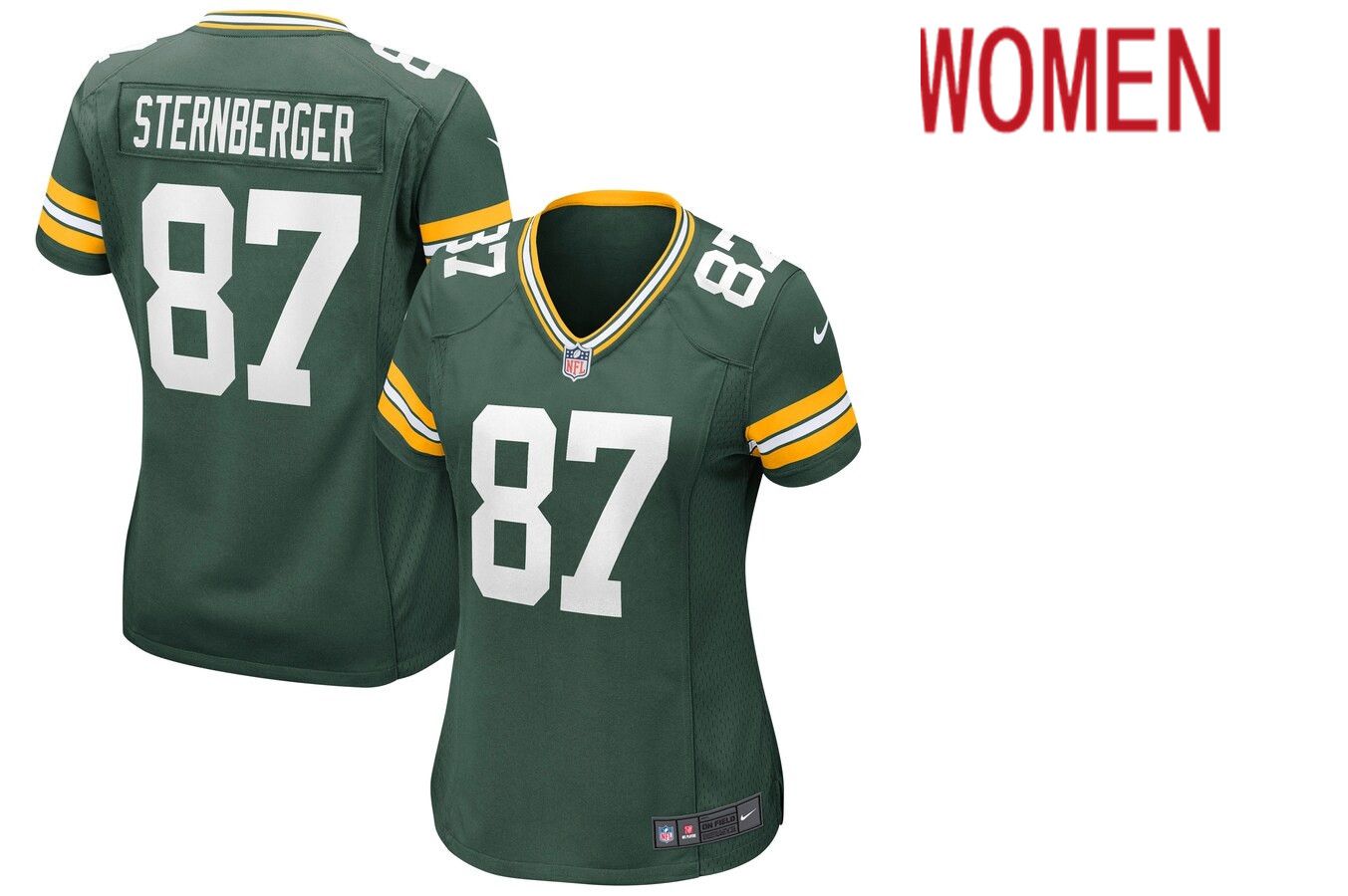 Women Green Bay Packers #87 Jace Sternberger Nike Green Game NFL Jersey